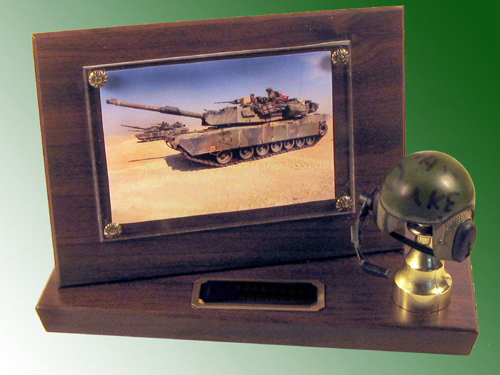 M1A1 tank & miniature helmet award